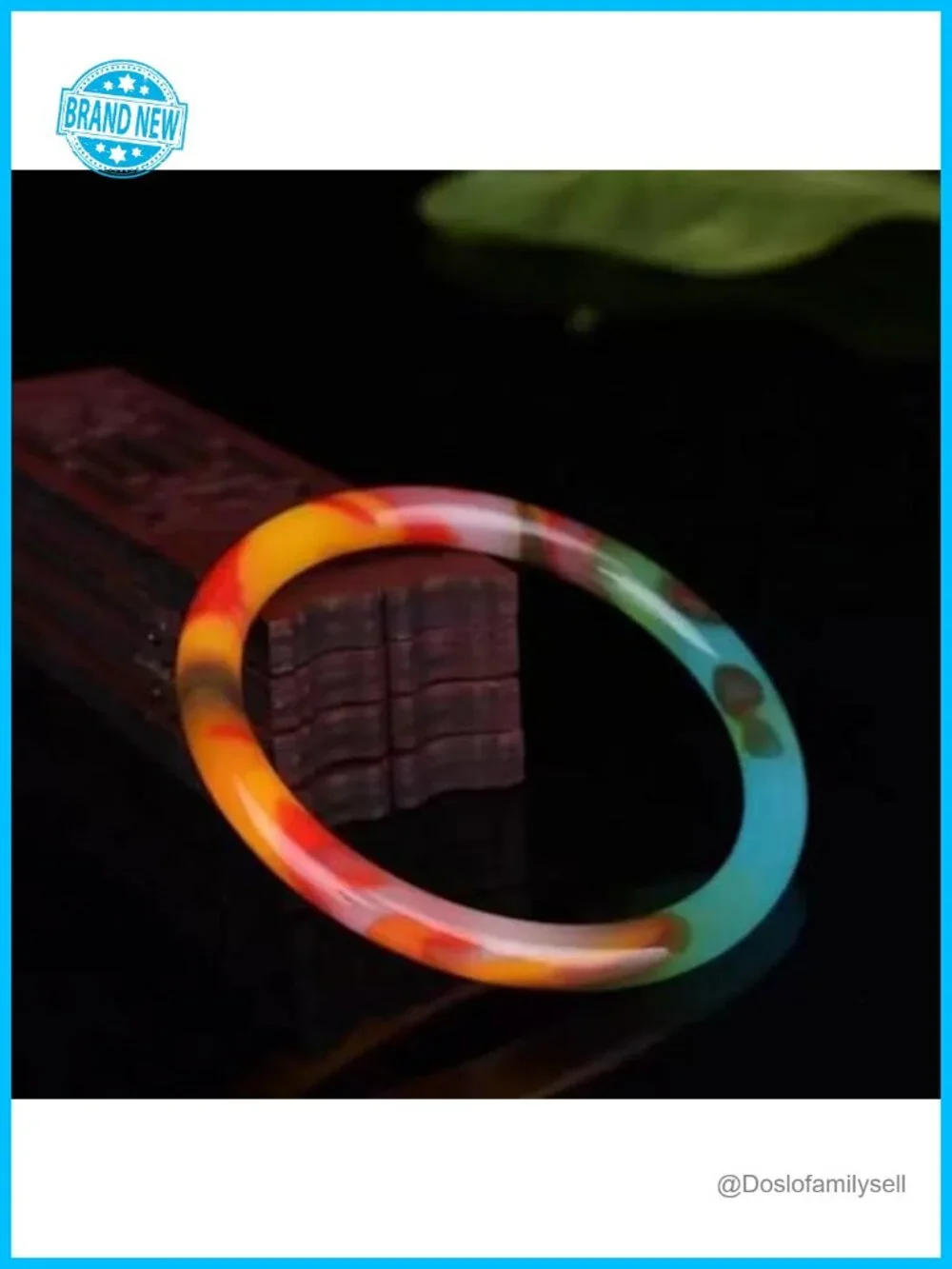 Natural Multicolor Jade Bangle Bracelet - Lucky Charm Stackable Jewelry